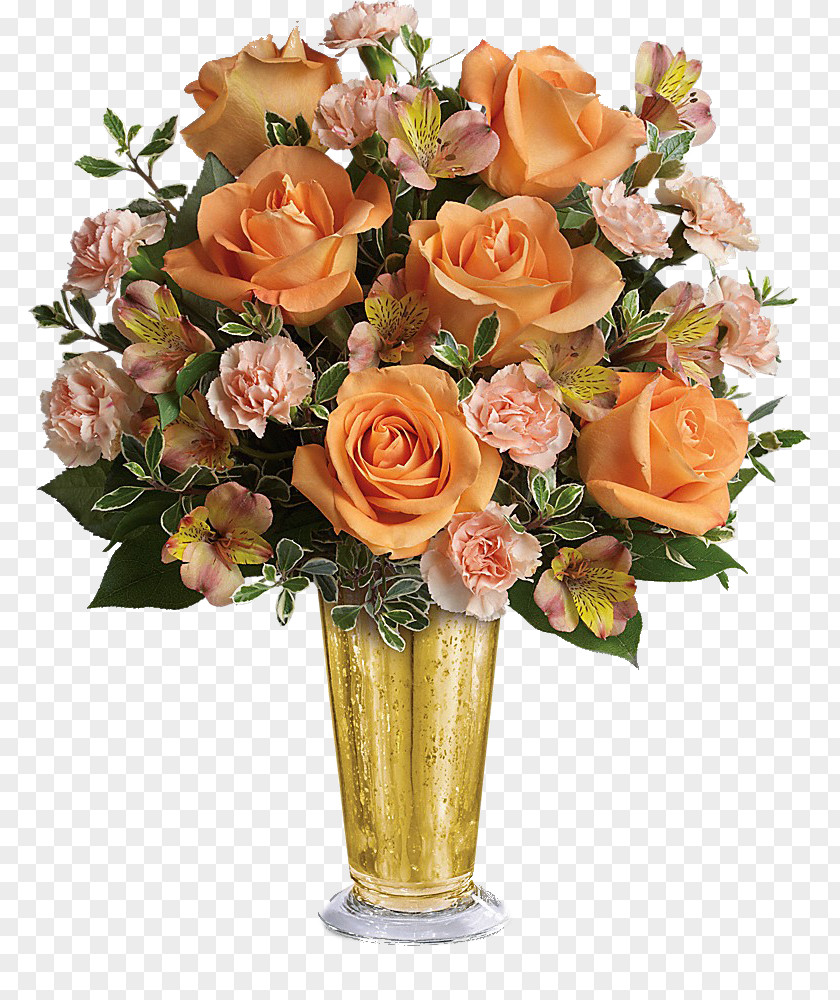 Bouquet Of Flowers Vase Floristry Flower Teleflora Rose PNG