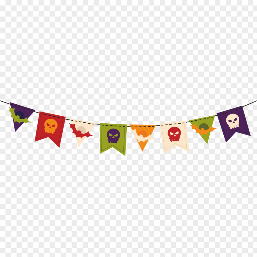 Halloween Pull Flag Vector Material Party PNG