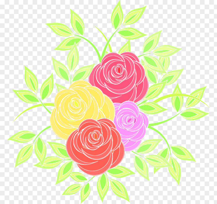 Leaf Cut Flowers Rose Floral Design Clip Art PNG