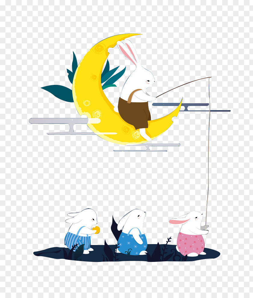 Mid-rabbit Mid-Autumn Festival Rabbit PNG