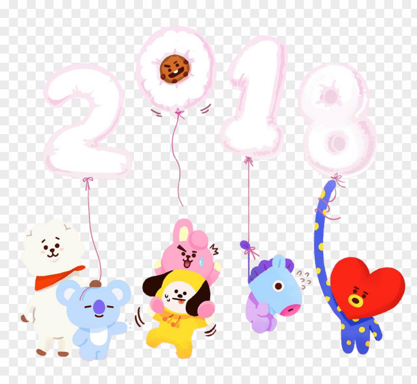 BTS Line Friends New Year 0 PNG
