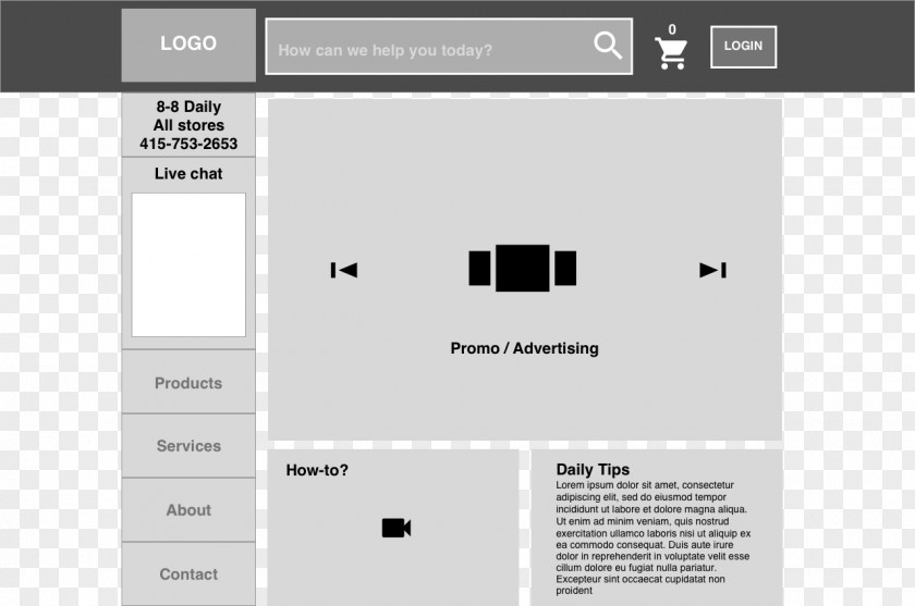 Hardware Store Screenshot Website Wireframe User Experience Design PNG