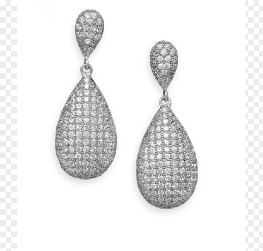 Silver Earring Rhodium Sterling Plating PNG