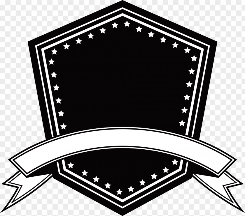 Black Badge And White Ribbon PNG and clipart PNG