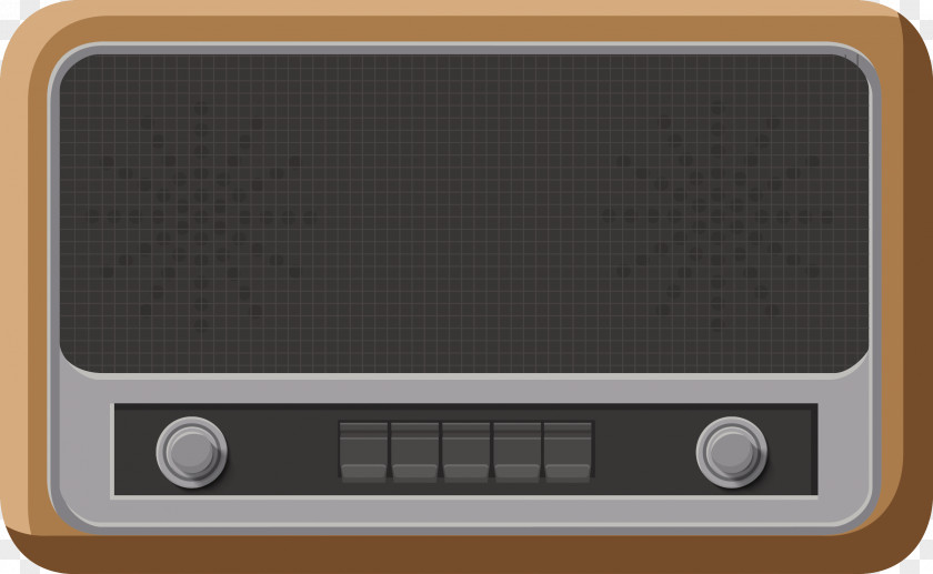 Retro Radio Vector Drawing PNG