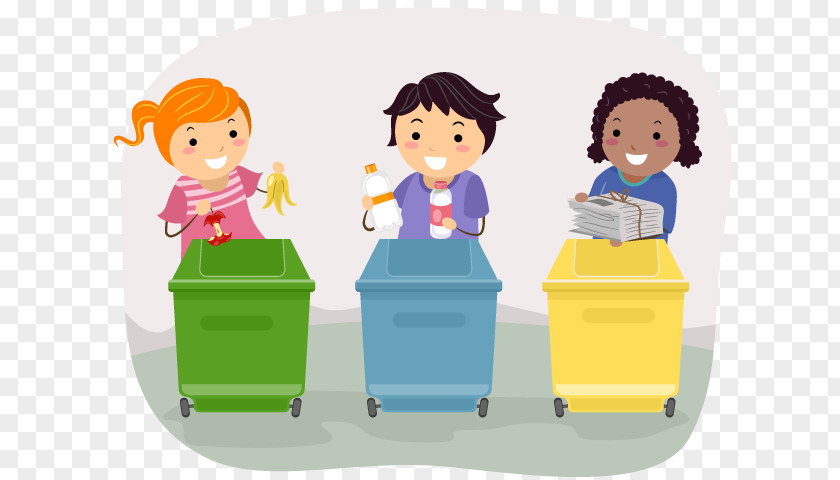 Segregate Waste Sorting Rubbish Bins & Paper Baskets Recycling Management PNG