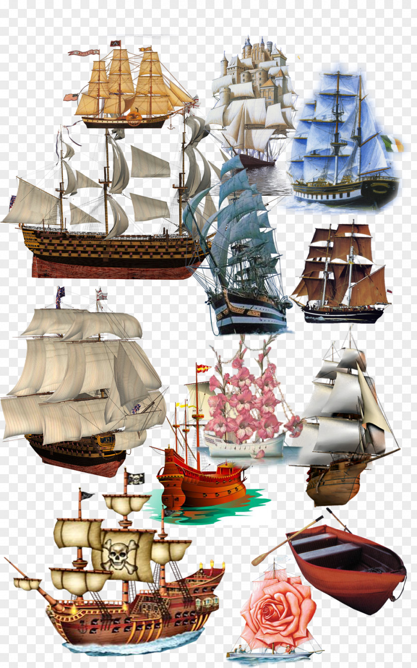Ancient Sailing Collection Boat Ship Computer File PNG
