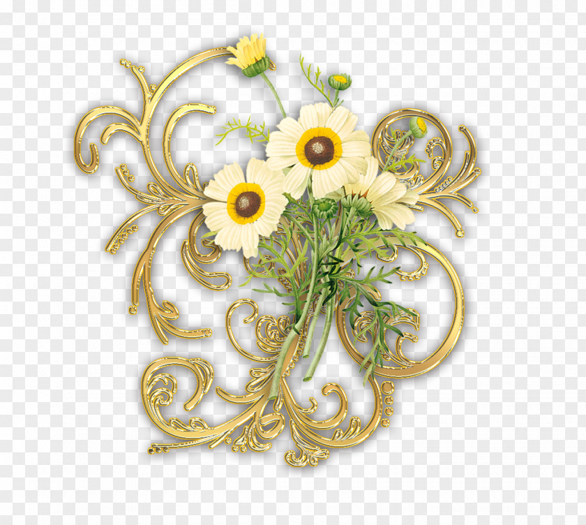 Gold Flower Clip Art PNG