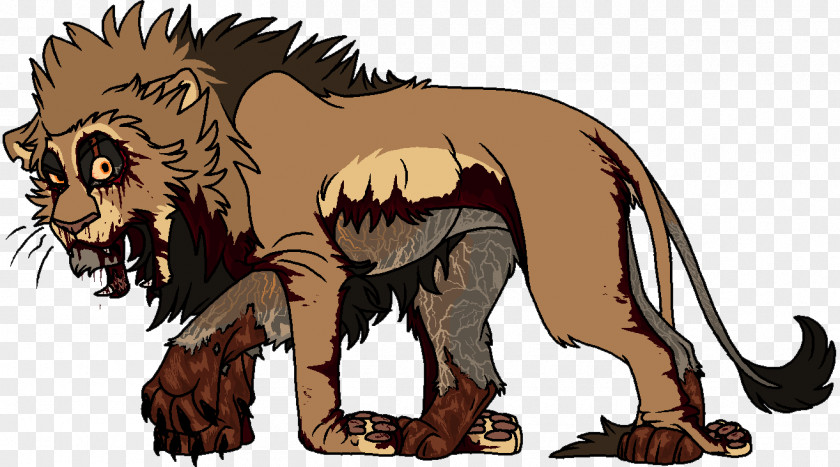 Lion Striped Hyena Spotted Drawing PNG