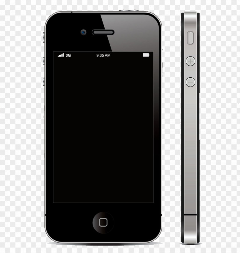 Black Apple Phone IPhone 4S 3GS 5 Vector PNG