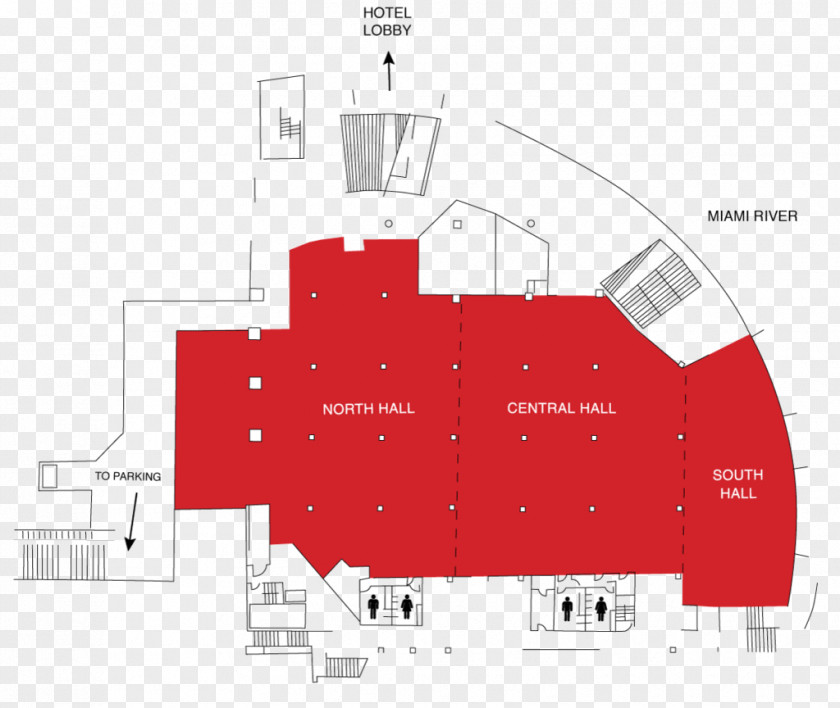 RIVERFRONT Knight Center Complex Diagram Miami Beach Convention Floor Plan PNG