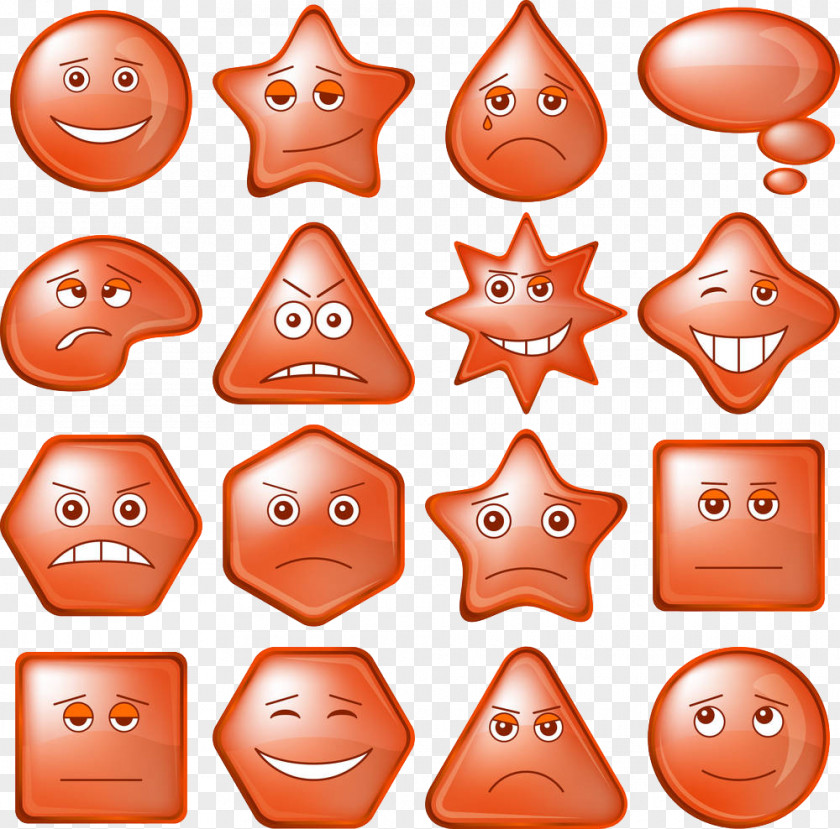 A Variety Of Shape Emoticons PNG