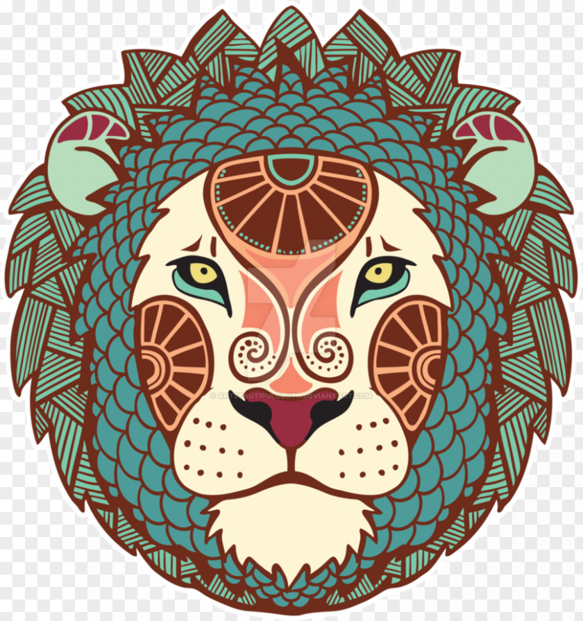 Lion Head Leo Horoscope Astrological Sign Astrology Zodiac PNG