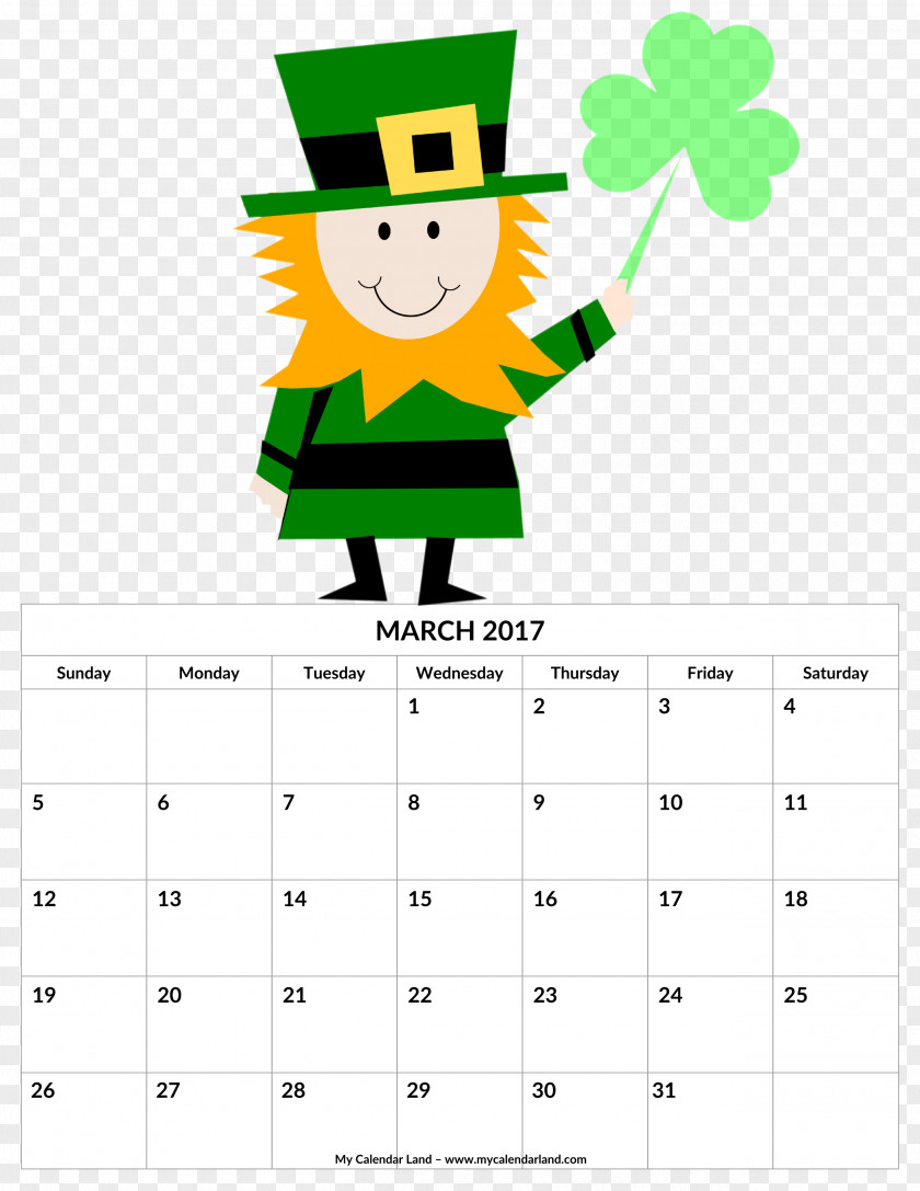 Watercolor Calendar Saint Patrick's Day Republic Of Ireland Irish People Clip Art PNG