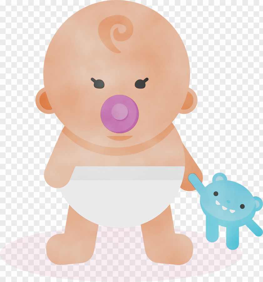Baby Toys Animal Figure Watercolor PNG