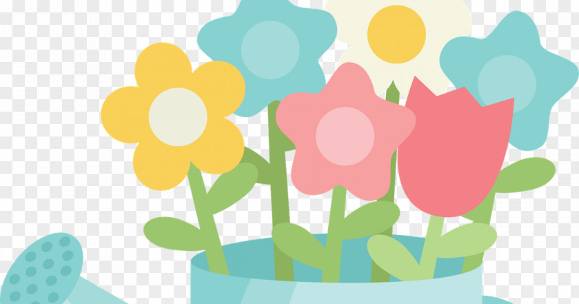 Easter Peep Watering Cans Flower Garden Clip Art PNG