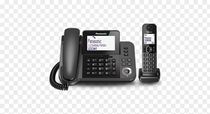 Answering Machine Digital Enhanced Cordless Telecommunications Telephone Panasonic KX-TGF32 Caller ID PNG