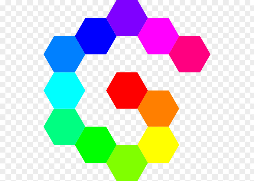 Colored Hexagon Hexagonal Tiling Clip Art PNG