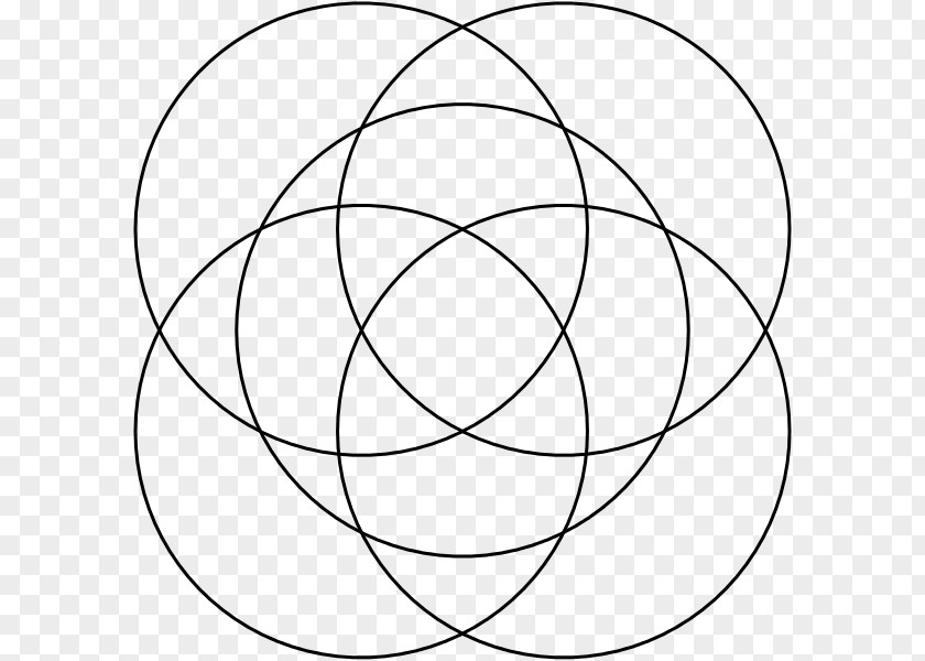 Square Floral Overlapping Circles Grid Point Area PNG