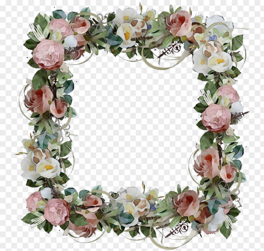 Artificial Flower Interior Design Watercolor Christmas Wreath PNG