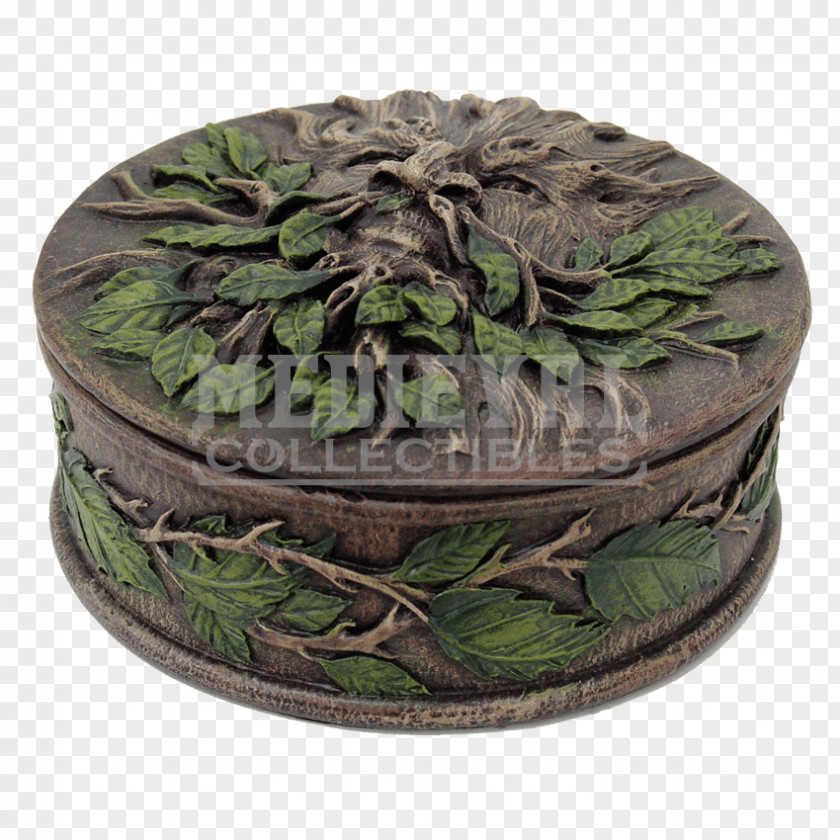 Green Round Box Man Metal Gargoyle Silver PNG