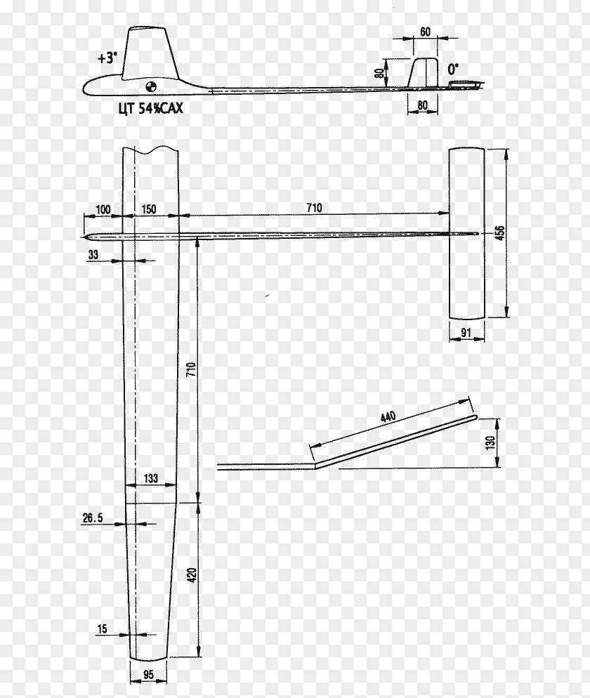 Planer Technical Drawing Glider Modell Ala Diagram PNG