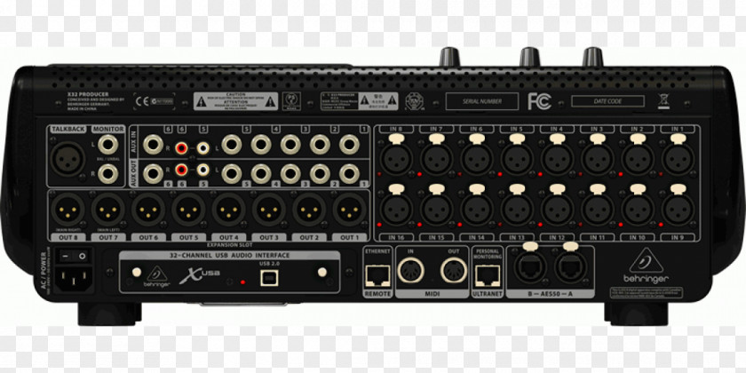 BEHRINGER X32 PRODUCER Digital Mixing Console Audio Mixers PNG