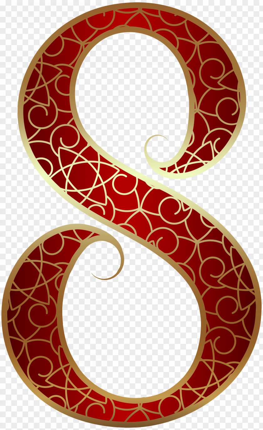 Gold Red Number Eight Clip Art Image Sharon 