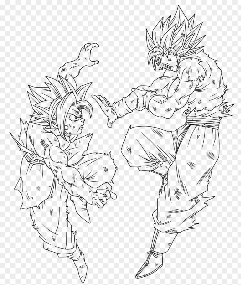 Goku Line Art Vegeta Beerus Gogeta PNG