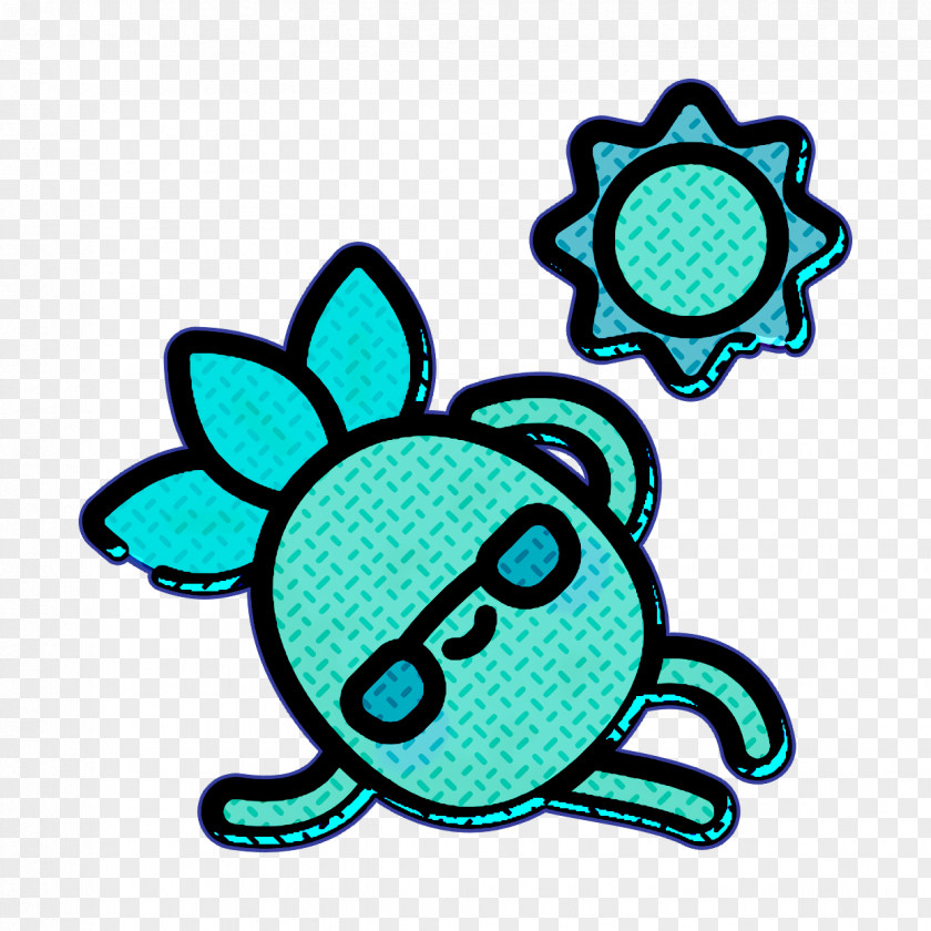 Pineapple Character Icon Sunbathing Summer PNG