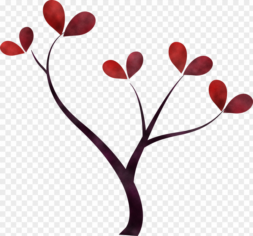 Flower Plant Branch Leaf Heart PNG