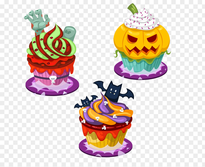 Halloween Cream Cake Cupcake Fruitcake Cartoon PNG