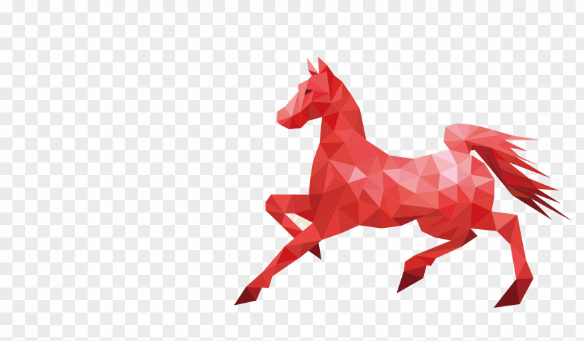 Red Lattice Of Horse Vector Material PNG