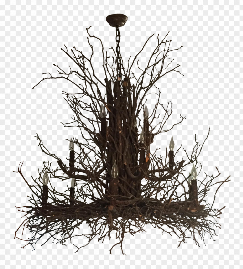 Glass Twig Branch Chandelier Light Fixture Lighting PNG