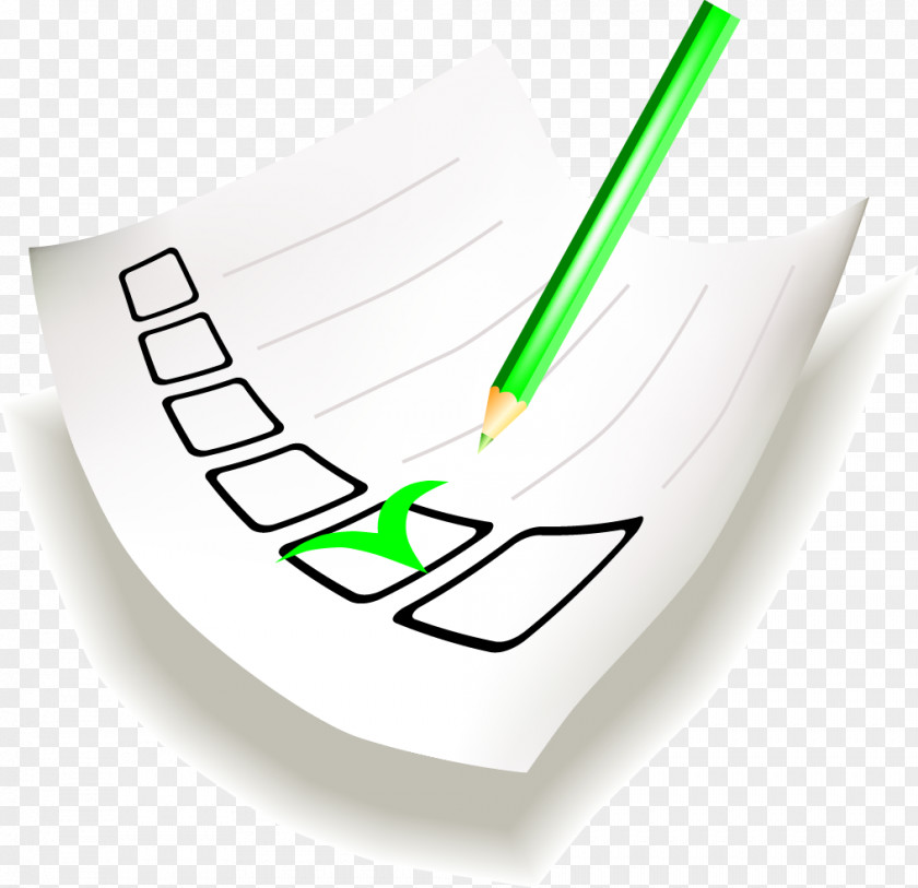 Green Tick Paper Checkbox Drawing Clip Art PNG