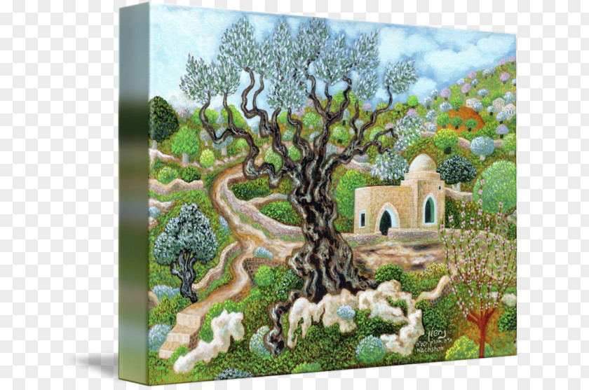 Painting Rachel's Tomb Gallery Wrap Tree Canvas PNG