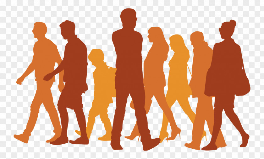 Passers-by Walking Silhouette Vector Icon PNG