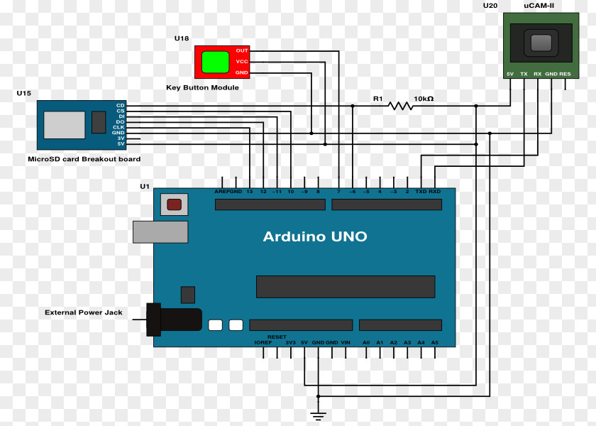 Camera Circuit Diagram Arduino Schematic Serial Port PNG