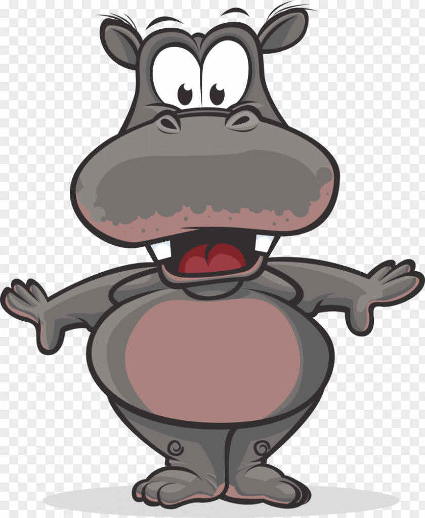 Grey Hippo Stock Photography Cartoon Clip Art PNG