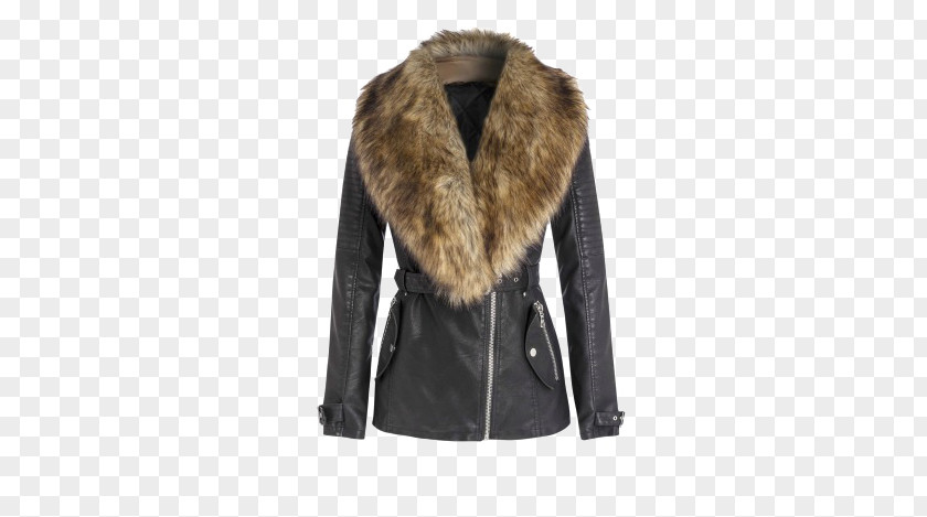 Winter Fur Clothing Leather Jacket PNG