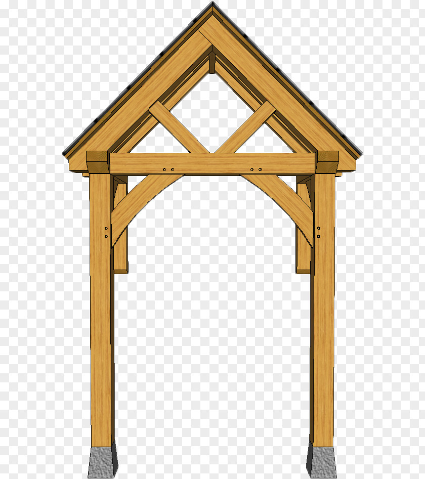 Building King Post Timber Framing Truss Porch PNG