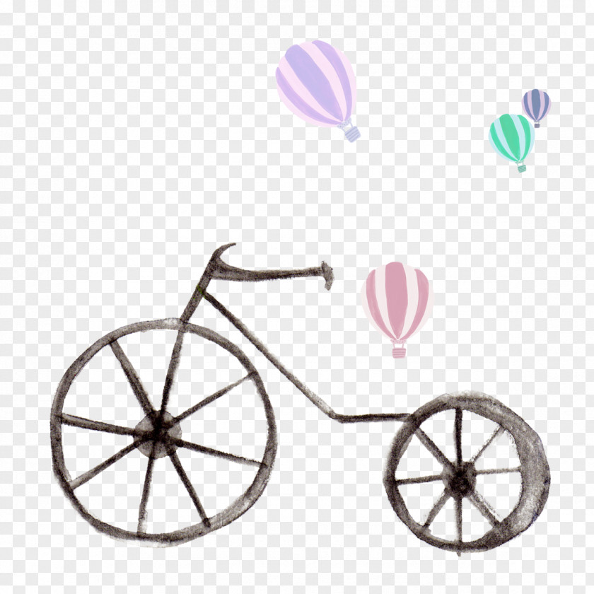 Hand-painted Bicycle Illustration PNG