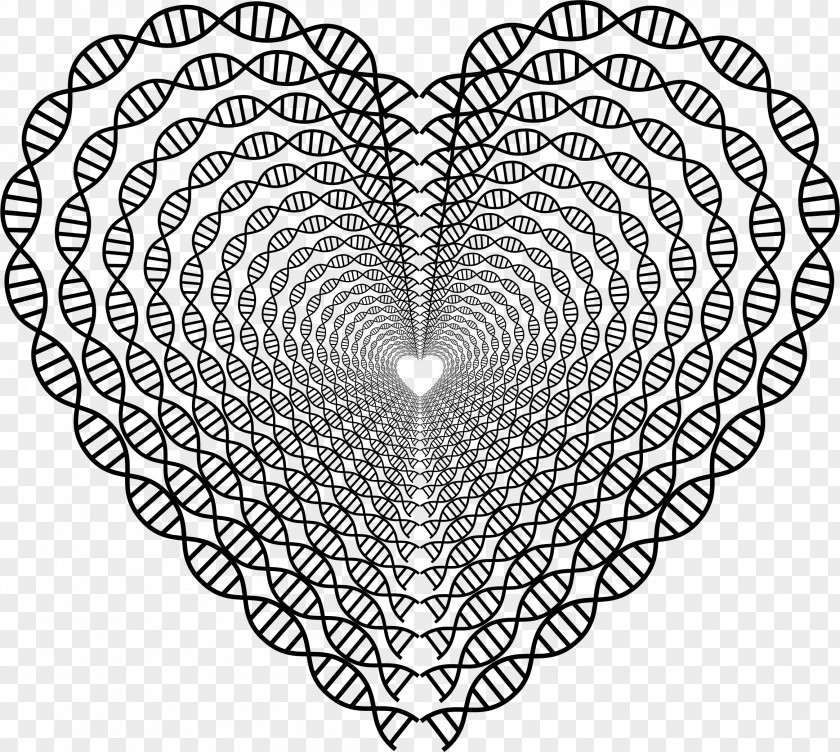 Tunnel DNA Coloring Book Heart PNG