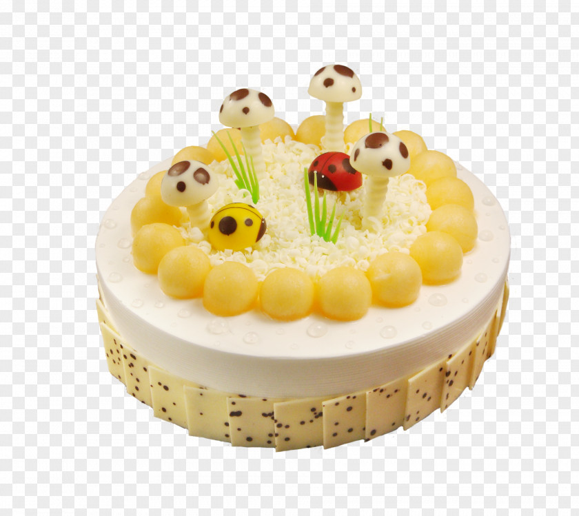 Yellow Mushroom Cake Fruitcake Stuffing Torte Mousse Cream PNG