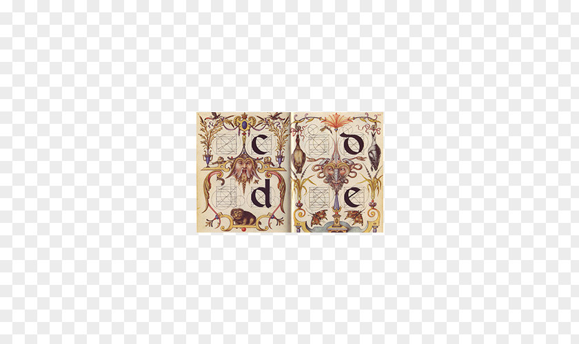 Early Modern English Rectangle Place Mats Picture Frames Illuminated Manuscript Alphabet PNG