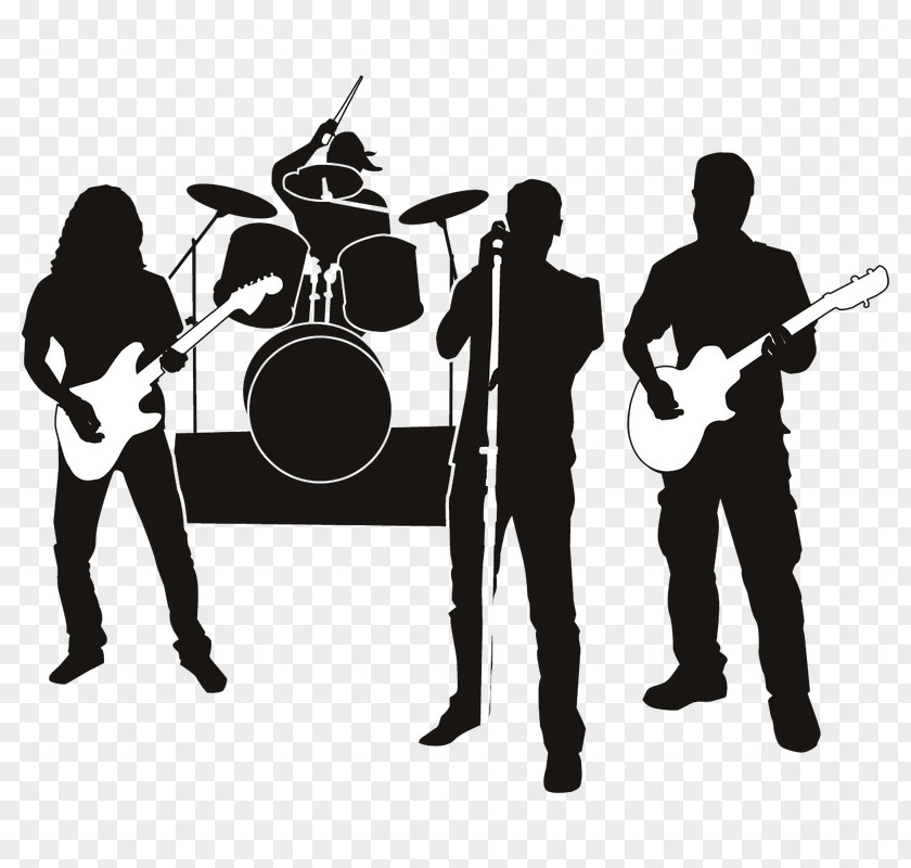 Rock Band Clip Art Musical Ensemble Silhouette Vector Graphics PNG