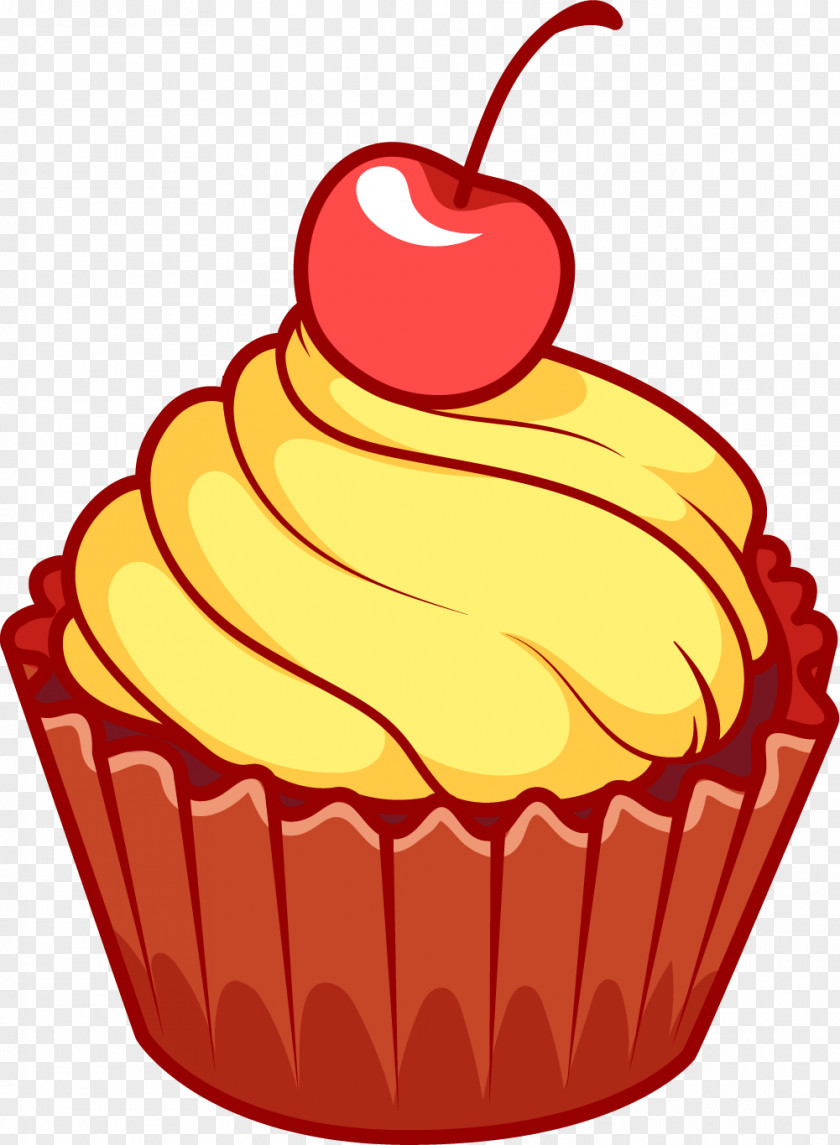 Cartoon Exquisite Little Cake Cupcake Cream Torte Cherry PNG