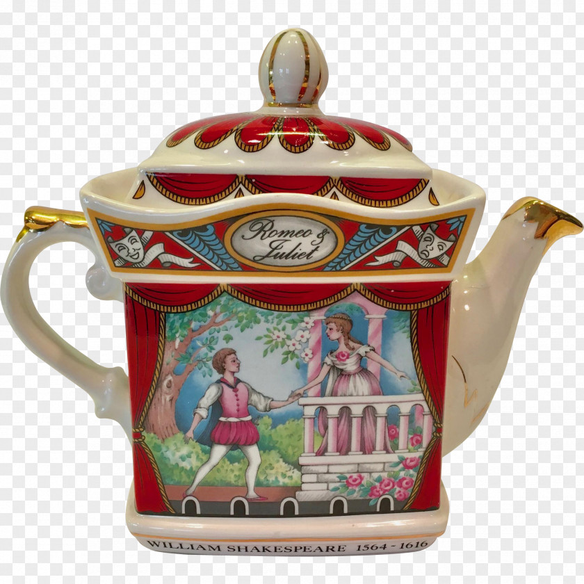 England Romeo And Juliet Teapot Porcelain J. & G. Meakin PNG