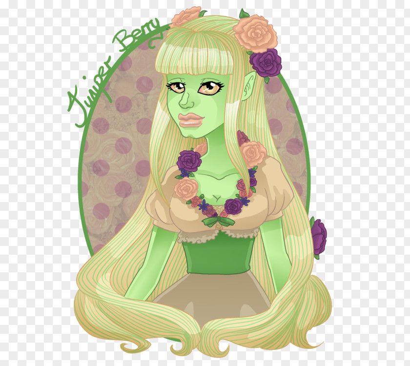 Fairy Brown Hair Green Cartoon PNG