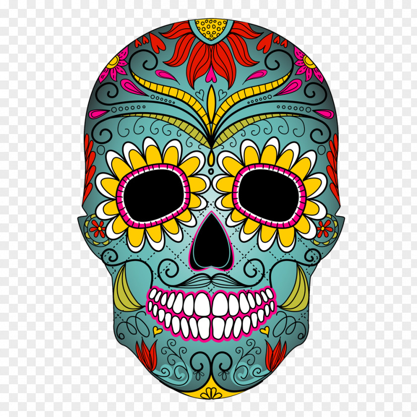 Skull Calavera Cupcake Day Of The Dead Mexican Cuisine PNG